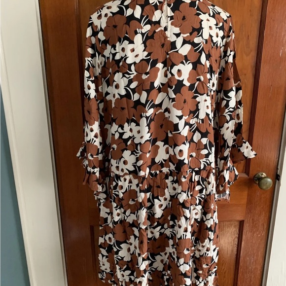 Easel Coffee Print Loose Fitting Dress (L) - Picture 7 of 16